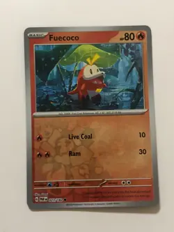 Pokemon Card Paradox Rift Reverse Holographic Fuecoco 023/182 NM - Image 1
