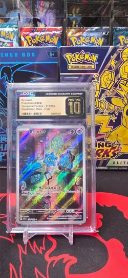 Pokemon GRADED 2024 Bronzor 170/162 Temporal Forces Illustration Rare GM 10 CGC - Image 1