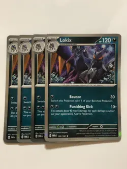 Pokemon Card Paradox Rift 4x Playset Holographic Lokix 122/182 Near Mint - Image 1