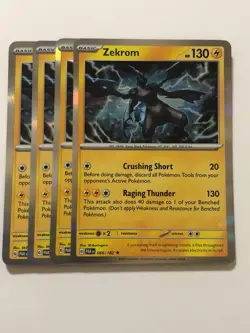 Pokemon Card Paradox Rift 4x Playset Holographic Zekrom 066/182 NM - Image 1