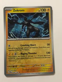 Pokemon Card Paradox Rift Reverse Holographic Zekrom 066/182 NM - Image 1