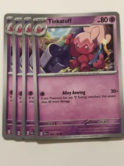 Pokemon Card Paradox Rift 4x Playset Tinkatuff 084/182 NM - Image 1