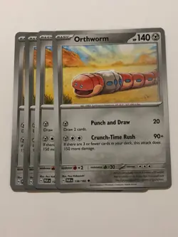 Pokemon Card Paradox Rift 4x Playset Orthworm 138/182 NM - Image 1