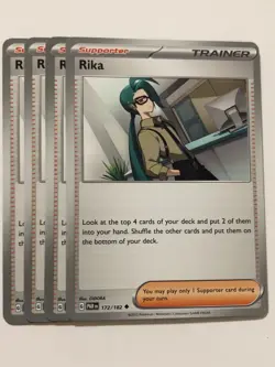 Pokemon Card Paradox Rift 4x Playset Rika 172/182 NM - Image 1
