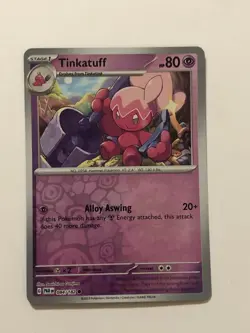 Pokemon Card Paradox Rift Reverse Holographic Tinkatuff 084/182 NM - Image 1