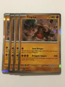 Pokemon Card Paradox Rift 4x Playset Holographic Ting-Lu 109/182 NM - Image 1