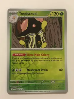 Pokemon Card Paradox Rift Reverse Holographic Toedscruel 017/182 Near Mint - Image 1