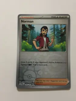 Pokemon Card Paradox Rift Reverse Holographic Norman 168/182 NM - Image 1