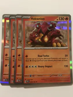 Pokemon Card Paradox Rift 4x Playset Holographic Volcanion 022/182 NM - Image 1