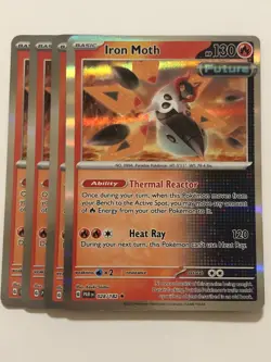Pokemon Card Paradox Rift 4x Playset Holographic Iron Moth 028/182 NM - Image 1