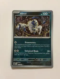 Pokemon Card Paradox Rift Reverse Holographic Absol 113/182 NM - Image 1