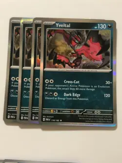 Pokemon Card Paradox Rift 4x Playset Holographic Yveltal 118/182 NM - Image 1