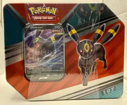 POKEMON UMBREON V HEROES TIN TRADING CARD GAME FACTORY SEALED 2022 - Image 1