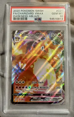 2020 Pokemon SWSH Darkness Ablaze -- Charizard VMAX #020 -- PSA 10 GEM MINT - Image 4