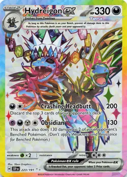 POKEMON Hydreigon ex #223/191 Holofoil SV08: Surging Sparks NM - Image 1