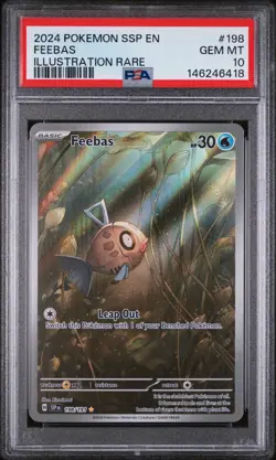 Pokemon TCG Feebas Illustration Rare Surging Sparks #198/191 PSA 10 - Image 1