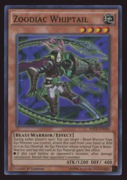 Yu-Gi-Oh! Zoodiac Whiptail #RATE-EN016 Super Rare 1st Edition - Image 1