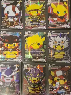Pokemon Cosplay Poncho Pikachu Holos 9 Cards Holofoil - Image 1