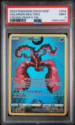 PSA 9 - 2023 Galarian Moltres SWSH284 SWSH: Sword & Shield Promo Cards Holo - Image 1