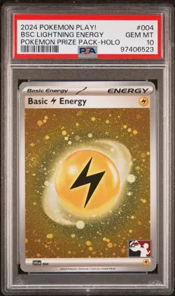Pokemon Prize Pack BASIC LIGHTNING ENERGY HOLO 004 PSA 10 2024 POP 1 - Image 1