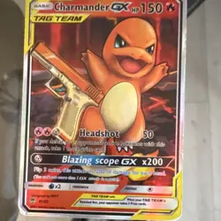 Charmander GX TAG TEAM Custom Art Pokemon Card 200 150HP 01/03 English - Image 1