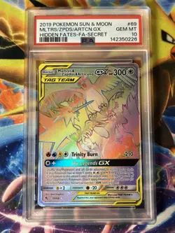 Pokemon PSA 10 Moltres And Zapdos And Articuno Rainbow Rare Hidden Fates 69/68 - Image 3