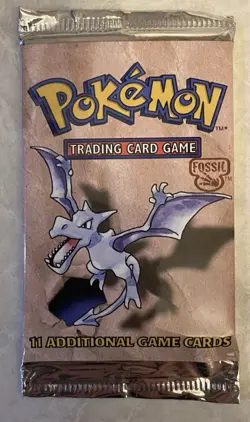 HEAVY PACK! Weight: 21.4g Pokemon WOTC Fossil Unltd Booster Pack 1990 Aerodactyl - Image 1