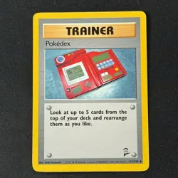 Pokedex 115/130 Uncommon Trainer Base Set 2 LP Pokemon TCG - Image 1