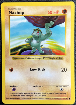 Machop 52/102 Base Set Shadowless Pokemon English WOTC 1999 - Image 1