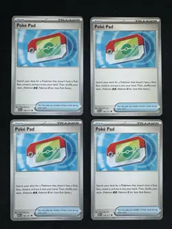 4x Poke Pad 198/217 Ascended Heroes Pokemon Trainer Play Set Of 4 - Image 1