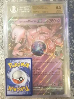 POKEMON TEAM ROCKET'S MEWTWO EX JUMBO BGS 9.5 GEM MINT #205 PSA 10 CGC OVERSIZED - Image 1