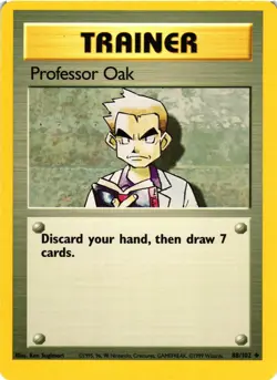 Pokemon TCG Professor Oak Base Set 88/102 Unlimited LP - Image 1