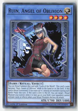 Yugioh - Ruin, Angel of Oblivion CYHO-EN027 1st Edition - Cybernetic Horizon - Image 1