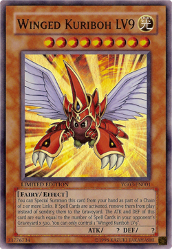 YUGIOH WINGED KURIBOH LV9 ULTRA RARE YG03-EN001 NEAR MINT - Image 1
