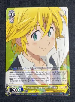 Weiss Schwarz Meliodas: Important Things The Seven Deadly Sins SDS/SX03-001 RR - Image 1