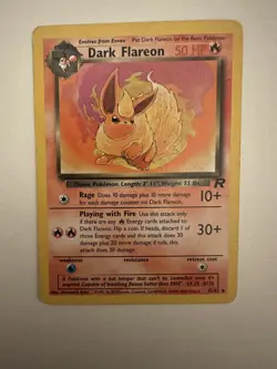 Pokemon TCG Dark Flareon Card Team Rocket 1999/2000 Non-Holo WOTC 35/82 LP - Image 1