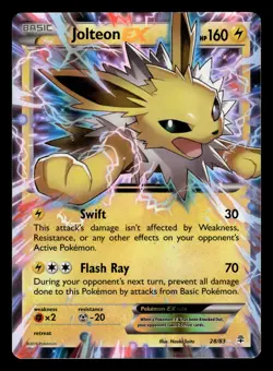 Jolteon EX 28/83 Ultra Rare Generations Pokemon Card - Image 1