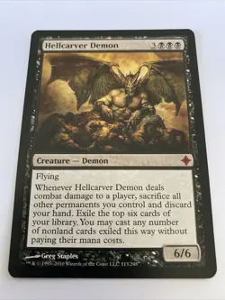 MTG Hellcarver Demon Rise of the Eldrazi 113/248 Regular Mythic - Image 1