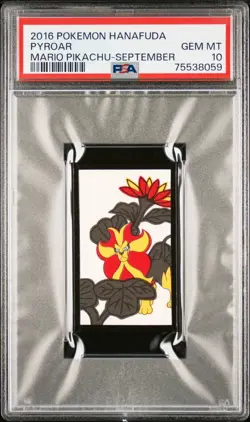 Pokemon Pyroar Rare Pokemon Hanafuda Card Mario Pikachu TCG - PSA 10 Gem Mint - Image 1