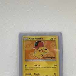 Pokemon Pikachu TCG Ash's Pikachu SM110 Promo Card Sun & Moon Rare LP - Image 2
