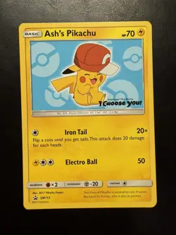 Ash's Pikachu SM113 I Choose You 2017 - Pokemon TCG Black Star Movie Promo - Image 1