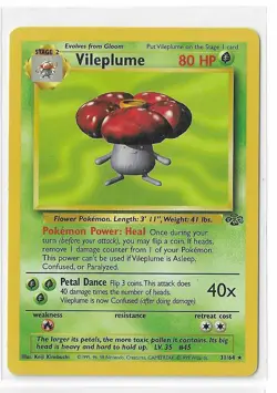 Vileplume 31/64 Jungle Unlimited Pokemon TCG Rare Unlimite LP - Image 1