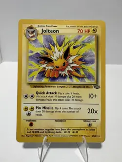 Pokemon Jolteon TCG Jungle 20/64 Regular Rare Non-Holo HP - Image 1