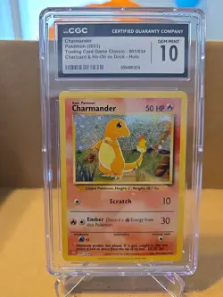 CGC Gem Mint 10 - Charmander #001/034 - 2023 Pokemon TCG Classic (CLC) - Holo - Image 1