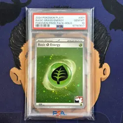 💎PSA 10 GEM MINT 2024 Pokemon Play! Prize Pack BASIC GRASS ENERGY #001 Holo - Image 2