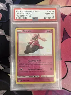 2019 Pokemon Sun & Moon Diancie Holo Hidden Fates PSA 10 - Image 1