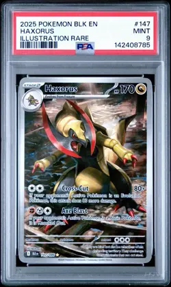 2025 Pokemon BLK EN #147/086 Haxorus Illustration Rare PSA 9 MINT - Image 1