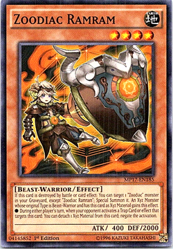 Zoodiac Ramram MP17-EN185 Yu-Gi-Oh! Light Play 1st Edition - Image 1