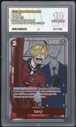 One Piece 2023 Sanji OP01-013 R Premium Card Collection 25th Ed ACE 10 - Image 1