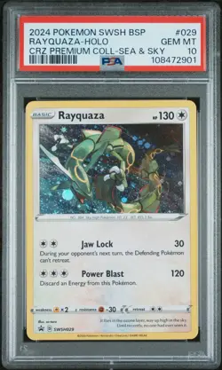 PSA 10 Rayquaza SWSH029 Sword & Shield Holo Black Star Promo Pokemon Card - Image 1